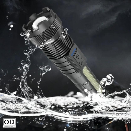 Lanterna LED P50 ORIGINAL DEALS, 1500 lm, zoom telescopic, acumulator 3200 mAh, IP44, negru [3]