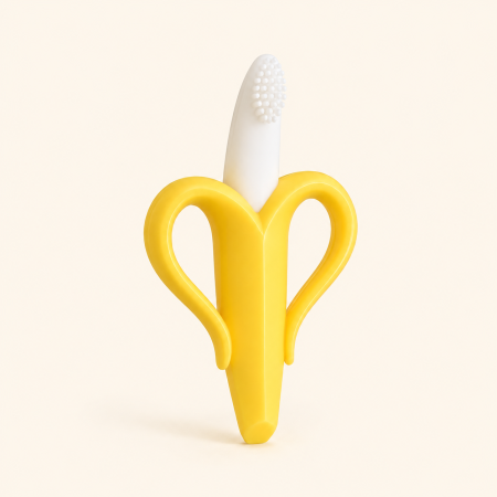 Jucarie pentru Dentitie Bebelusi Banana din Silicon, Suprafata Texturata, 10.5 x 5.9 cm, Galben - ORIGINAL DEALS [3]