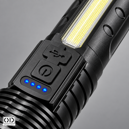 Lanterna LED P50 ORIGINAL DEALS, 1500 lm, zoom telescopic, acumulator 3200 mAh, IP44, negru [14]