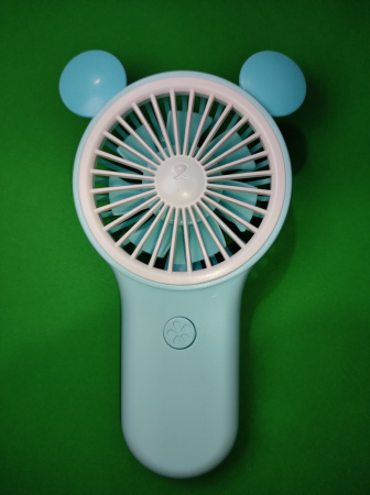 Ventilator de Mana Foarte Puternic cu Acumulator Intern si Incarcare la USB, cu Lumini LED, Premium, Albastru [2]