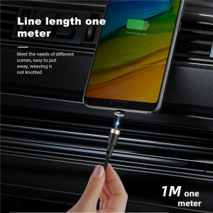 Cablu Textil USB Fast & Safe Charging 3.6A cu Mufa Magnetica 360° Cablu de date telefoane Cablu de incarcare telefon [3]