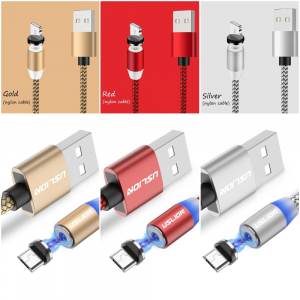 Cablu Textil USB Fast & Safe Charging 3.6A cu Mufa Magnetica 360° Cablu de date telefoane Cablu de incarcare telefon [7]