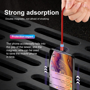 Cablu Textil USB Fast & Safe Charging 3.6A cu Mufa Magnetica 360° Cablu de date telefoane Cablu de incarcare telefon [12]