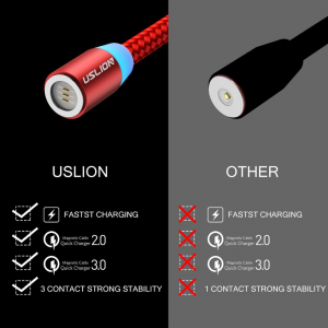 Cablu Textil USB Fast & Safe Charging 3.6A cu Mufa Magnetica 360° Cablu de date telefoane Cablu de incarcare telefon [14]