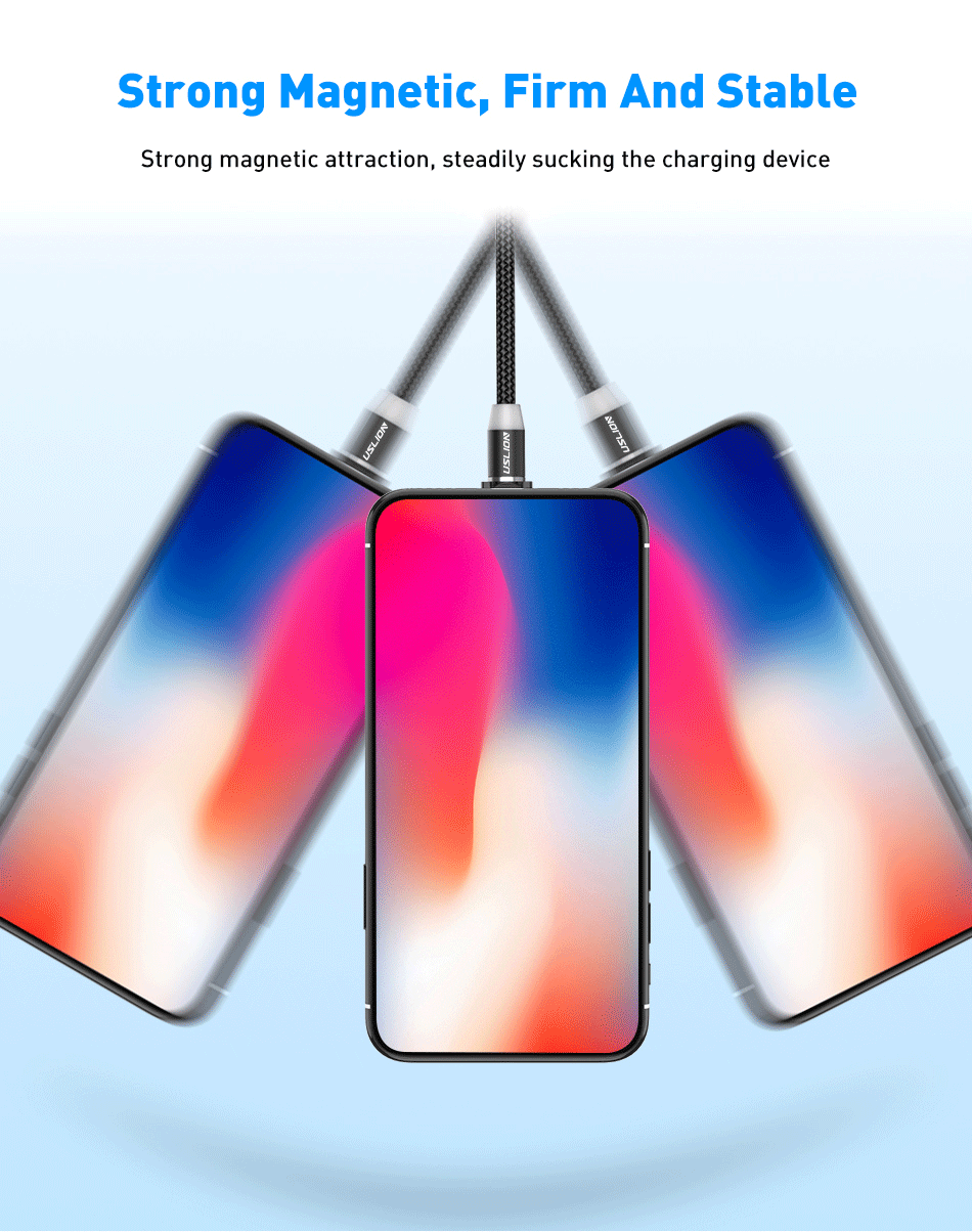 Cablu Textil USB Fast & Safe Charging 3.6A cu Mufa Magnetica 360° Cablu de date telefoane Cablu de incarcare telefon [21]