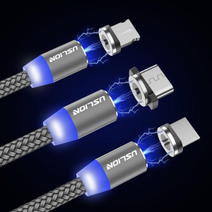 Cablu Textil USB Fast & Safe Charging 3.6A cu Mufa Magnetica 360° Cablu de date telefoane Cablu de incarcare telefon [41]