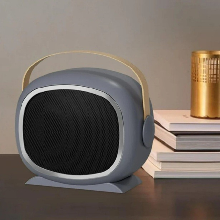 Aeroterma cu Incalzire Ceramica PTC, , din ABS, Oprire Automata, Protectie Supraincalzire, 700/1200W, 220V, 21 x 16 x 11 cm, Gri [2]