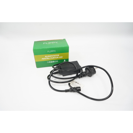Alimentator furtun luminos, rezista pana la 50 m, , 8 jocuri de lumini, fir negru [5]