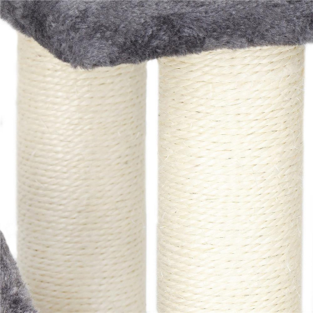 Ansamblu de joaca pentru pisici, cu loc pentru zgariat, ascuns, culcus, minge, 67cm, crem [2]