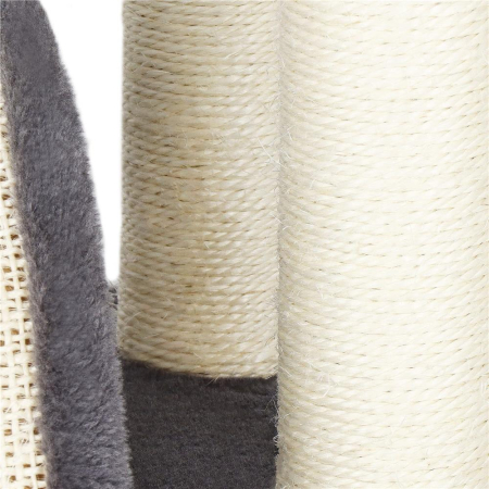 Ansamblu de joaca pentru pisici, cu loc pentru zgariat, ascuns, culcus, minge, 67cm, crem [1]