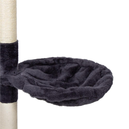 Ansamblu de joaca pentru pisici, cu loc pentru zgariat, ascuns, culcus, minge, sfoara, 203cm, gri inchis [12]