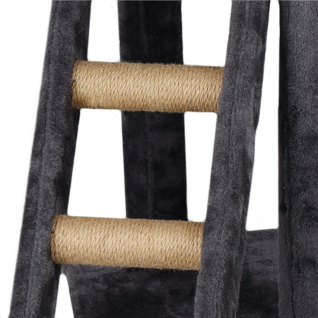 Ansamblu de joaca pentru pisici, cu loc pentru zgariat, ascuns, culcus, mingi, 145cm, grafit [1]