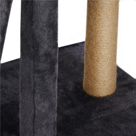 Ansamblu de joaca pentru pisici, cu loc pentru zgariat, ascuns, culcus, mingi, 145cm, grafit [10]
