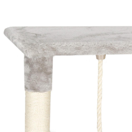 Ansamblu de joaca pentru pisici, cu loc pentru zgariat, ascuns, culcus, sfoara, 96cm, gri [11]