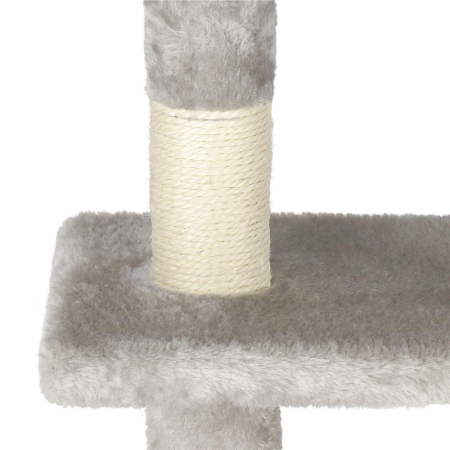 Ansamblu de joaca pentru pisici, cu loc pentru zgariat, ascuns, culcus, soricei, 108cm, gri [10]