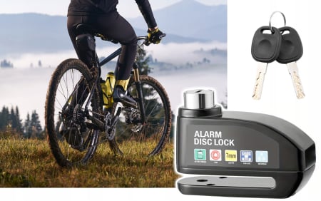 Antifurt cu alarma pentru disc frana bicicleta, impermeabil, sonor puternic 110 db [1]