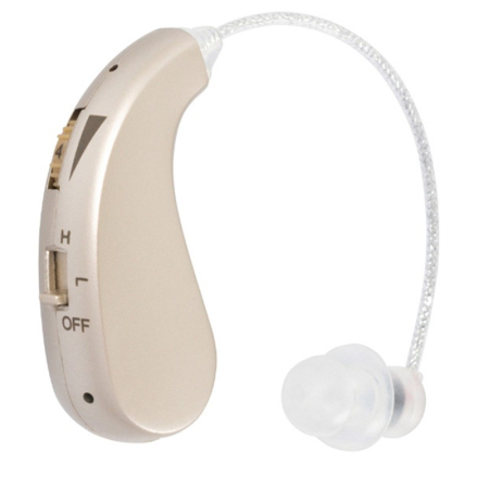 Articole Sanatate - Aparat auditiv retroauricular BTE Reincarcabil, , Set 2 bucati Stinga Dreapta, Standard European, Aparat auditiv Cu incarcator, Aparat pentru Auz, 12 x 8.5 x 4 cm, 89 g, Auriu