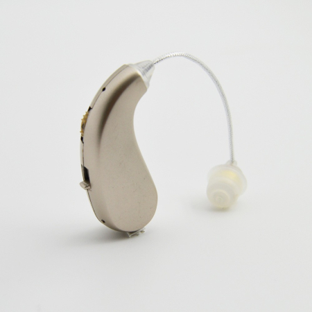 Aparat auditiv retroauricular BTE Reincarcabil, , Set 2 bucati Stinga Dreapta, Standard European, Aparat auditiv Cu incarcator, Aparat pentru Auz, 12 x 8.5 x 4 cm, 89 g, Auriu [3]