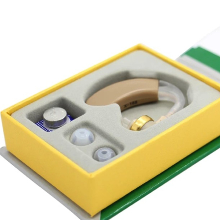 Aparat Auditiv, , X-168, Aparat pentru Auz Perfect, fixare usoara, Amplificator de sunet in ear, Baterie inclusa pentru Canalul Auditiv, Bej [4]