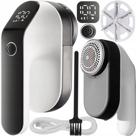 Disponibil livrare locker S - Aparat de curatat scame, 3 trepte, afisaj LCD, incarcare USB, pentru toate tipurile de tesaturi