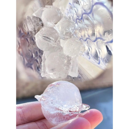 Aparat de gheata portabil 2 in 1, , tava din sticla, diametru 3 cm, multifunctional, 17 cuburi de gheata, 27,5 x 11,4 x 5,5 cm, culoare alb gri [1]