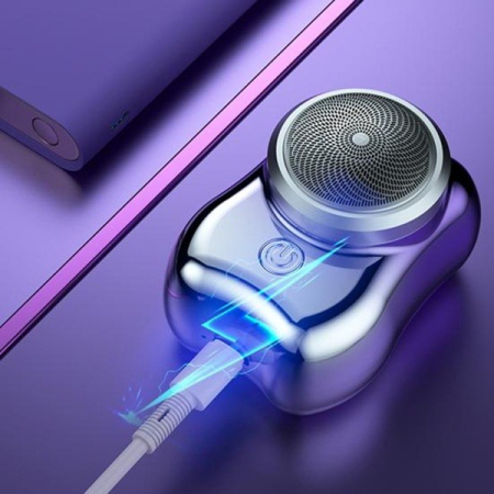 Aparat de Ras Electric, , Portabil, Incarcare USB Type-C, Autonomie >60 min, 6.5 x 4.5 x 4 cm, 5V, 3.7W, Mov [2]