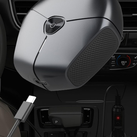 Aparat de Ras Portabil, , 8W, Autonomie 60 min, Incarcare Cablu Type C Inclus, Periuta de Curatare, Husa, Reincarcabil, 7.3x7.5x3.3 cm, Negru [3]