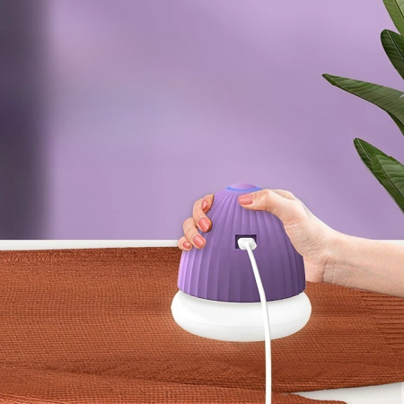 Aparat de Scame 2 in 1, , Curatare Haine si Lampa de Veghe, 3 Trepte, Incarcare Tip C, 4 W, 9 x 10 cm, Mov [4]