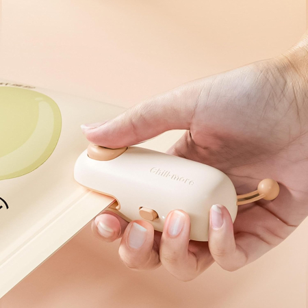 Aparat de Sigilat Ambalaje, , Incarcare USB Tip C, 400 mAh, 10.2 x 3.7 x 4.3 cm, Model Ursulet, Maro [6]