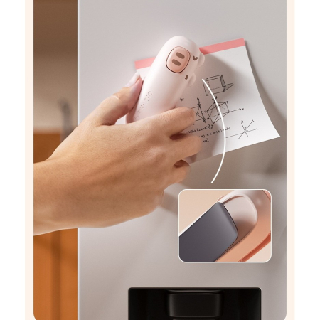 Aparat de Sigilat Ambalaje, , Incarcare USB Tip C, 400 mAh, 10.2 x 3.7 x 4.3 cm, Model Ursulet, Maro [1]