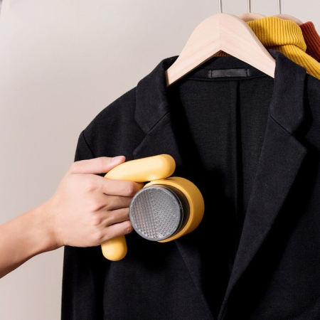 Aparat Pentru Curatat Scame, Par Si Praf, , cu LED, Pentru Diferite Tipuri De Material, Cu Lame Din Otel Inoxidabil, Compartiment de Depozitare, Maner Reglabil, 11x10.5x8.7 cm, Galben [2]