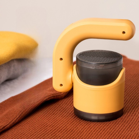 Aparat Pentru Curatat Scame, Par Si Praf, , cu LED, Pentru Diferite Tipuri De Material, Cu Lame Din Otel Inoxidabil, Compartiment de Depozitare, Maner Reglabil, 11x10.5x8.7 cm, Galben [4]