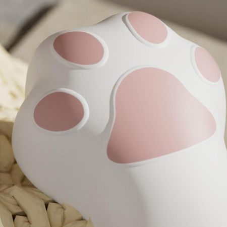 Aparat pentru Curatat Scame, Par Si Praf, , Pentru Diferite Tipuri De Material, Incarcare USB Type-C, Model Labuta de Pisica, 14x7x7.5 cm, Alb-Roz [3]