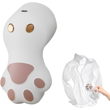 Aparat pentru Curatat Scame, Par Si Praf, , Pentru Diferite Tipuri De Material, Incarcare USB Type-C, Model Labuta de Pisica, 14x7x7.5 cm, Alb-Roz [5]