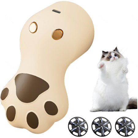 Aparat pentru Curatat Scame, Par Si Praf, , Pentru Diferite Tipuri De Material, Incarcare USB Type-C, Model Labuta de Pisica, 14x7x7.5 cm, Maro [3]