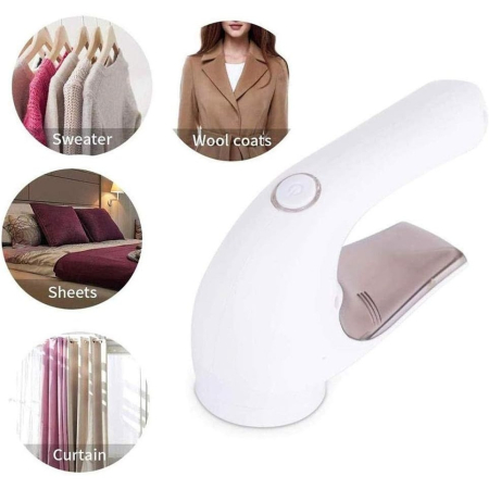 Aparat Pentru Curatat Scame, Par Si Praf, , Trimmer pentru Diferite Tipuri De Material, Cu Lame Din Otel Inoxidabil, Maner Ergonomic, Incarcare Prin USB, 15x6x9 cm, Alb [2]