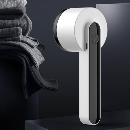 Aparat Pentru Curatat Scame, Par Si Praf, , Trimmer pentru Diferite Tipuri De Material, Cu Lame Din Otel Inoxidabil, Maner Ergonomic, Incarcare Prin USB, Alb [1]