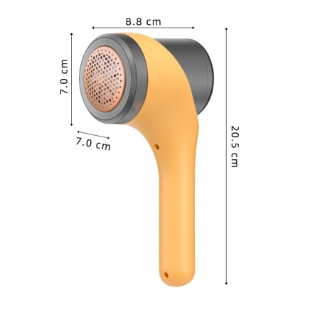 Aparat Scame si Par Haine, , Electric, USB inclus, Periuta Curatare, pentru Diferite Tesaturi, 3 Trepte, 20.5 x 8.8 x 7 cm, Galben [2]