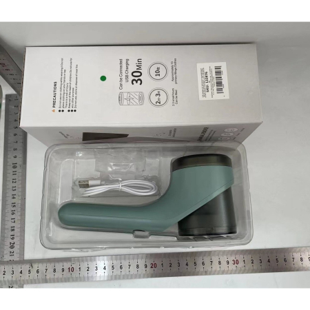 Aparat Scame si Par Haine, , Electric, USB inclus, Periuta Curatare, pentru Diferite Tesaturi, 3 Trepte, 20.5 x 8.8 x 7 cm, Verde [1]