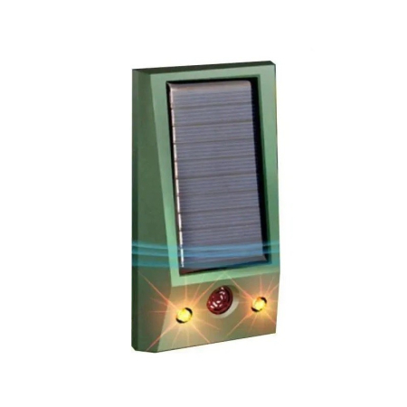 ✨TOATE PRODUSELE✨ - Aparat Solar LED cu Ultrasunete, , Repelent pentru Animale Mari si Mici, Lumina Rosie si Alba, Anti Rozatoare, Anti Insecte, Frecventa 9-36.5KHZ, 12 X 6.5 cm, Verde