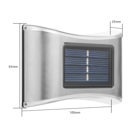Aplica solara LED , ABS/Policarbonat, rezistenta la apa IP65, 6 LED-uri, pentru perete, trepte, borduri, terasa, 1.2V, 600mah, 10 x 6.5 cm, doua moduri de prindere, lumina multicolora, gri [3]