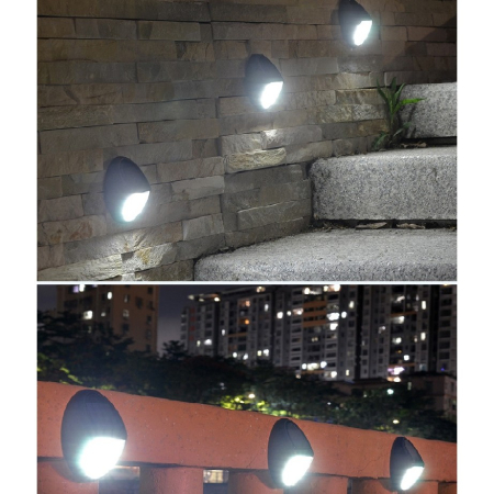 Aplica solara LED pentru perete , in forma ovala, 10 LED-uri, lumina puternica, IP65, 12 x 7.5 cm, 1.2 V, 300 mAh, autonomie 8-10 ore, alb rece [3]