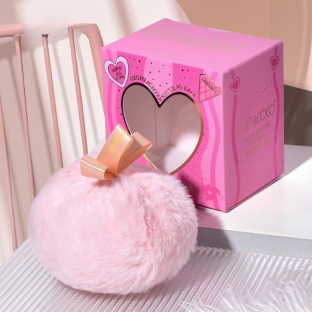 Aplicator pentru Iluminator/Pudra, Tip Buretel Pufos, Kevin & Coco, 9.6 x 9.6 x 7.2cm, Roz [1]