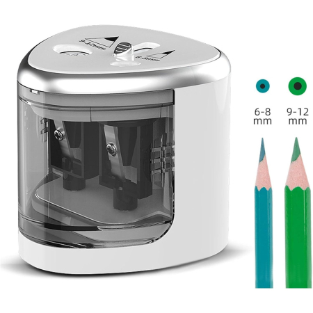 Ascutitoare Electrica cu 2 Gauri, , Gri, Baterii 4 x AA (neincluse), 7.5 x 7.5 x 7.5 cm, Gri [3]