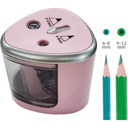 Ascutitoare Electrica cu 2 Gauri, , Gri, Baterii 4 x AA (neincluse), 7.5 x 7.5 x 7.5 cm, Roz [3]