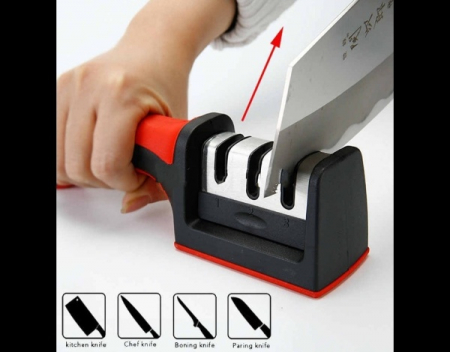 Ascutitor pentru Cutite si Satare cu 3 Tipuri de Ascutire si Maner si Suprafata Antialunecare, Profesional, Original Deals® [2]