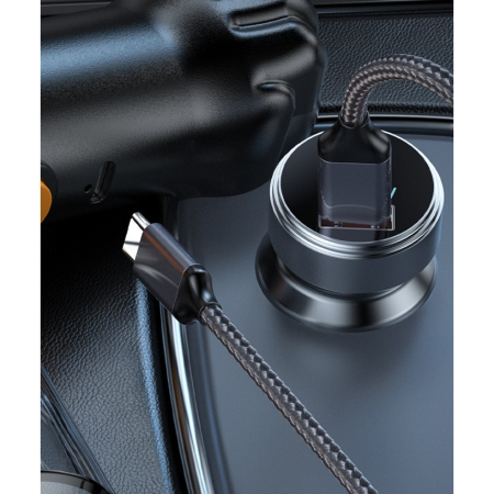 Aspirator Auto 4 in 1 Portabil fara Fir, , 120W, Autonomie 1-3 h, 2 Viteze, Aspirare Umeda/Uscata, Functia de Sulfare/Umflare, Negru [2]