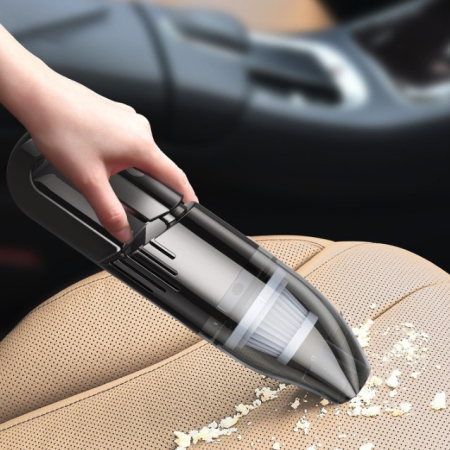 Aspirator Auto cu Incarcare Wireless, , Aspirator Vacuum pentru Masina Casa, cu dubla utilizare, Putere 120W, 30 x 7.5 x 7.5 cm, Negru [6]