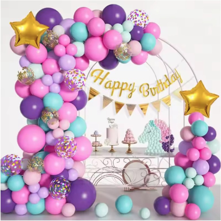 Baloane pentru Arcada HAPPY BIRTHDAY, , baloane decorative din Latex, Set Mix 127 Baloane Colorate, Multicolor [2]