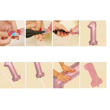 Balon din Folie , Cifra 0, 81 cm, Pentru Aer sau Heliu, Bulk, Roz Auriu [1]